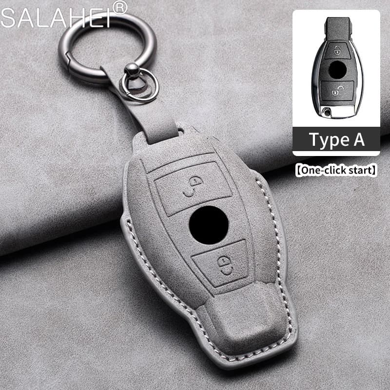 Leather Car Key Case Cover for Mercedes Benz W205 W212 X166 W176 W211 W204 W222 W463 CLA GLC GLK W203 W212 C180 GLK300 CLS SLK