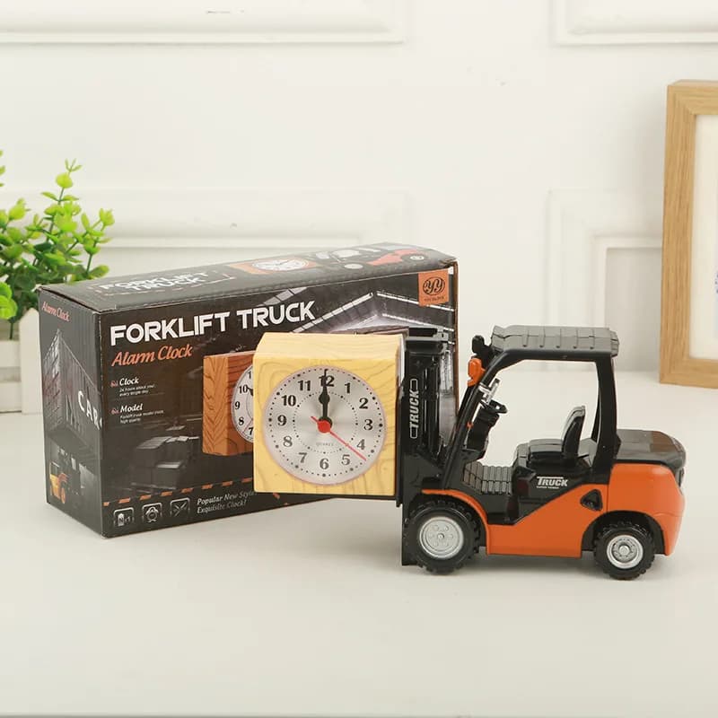 Unique Retro Digital Clock Ornament with Forklift Design, Perfect for Student Bedside Home Room Decoration