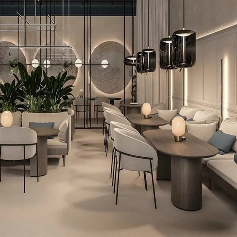 Minimalist Cafe Restaurant Milk Tea Shop Lounge Area Table Chair Set Leisure Seating Commercial Home Decor Furniture