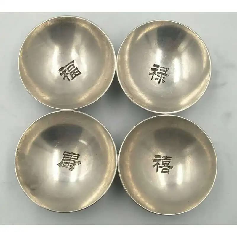 Copperware silverware alloy -plated fortune prosperity longevity happiness pure silver bowl home decoration