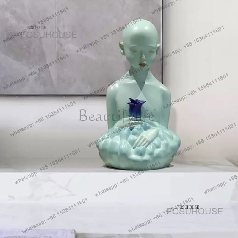 Model Room Light Luxury Sculptures Restaurant Women's Ornaments Floor Statues Soft Decoration Miniature Figurines Art Home Decor