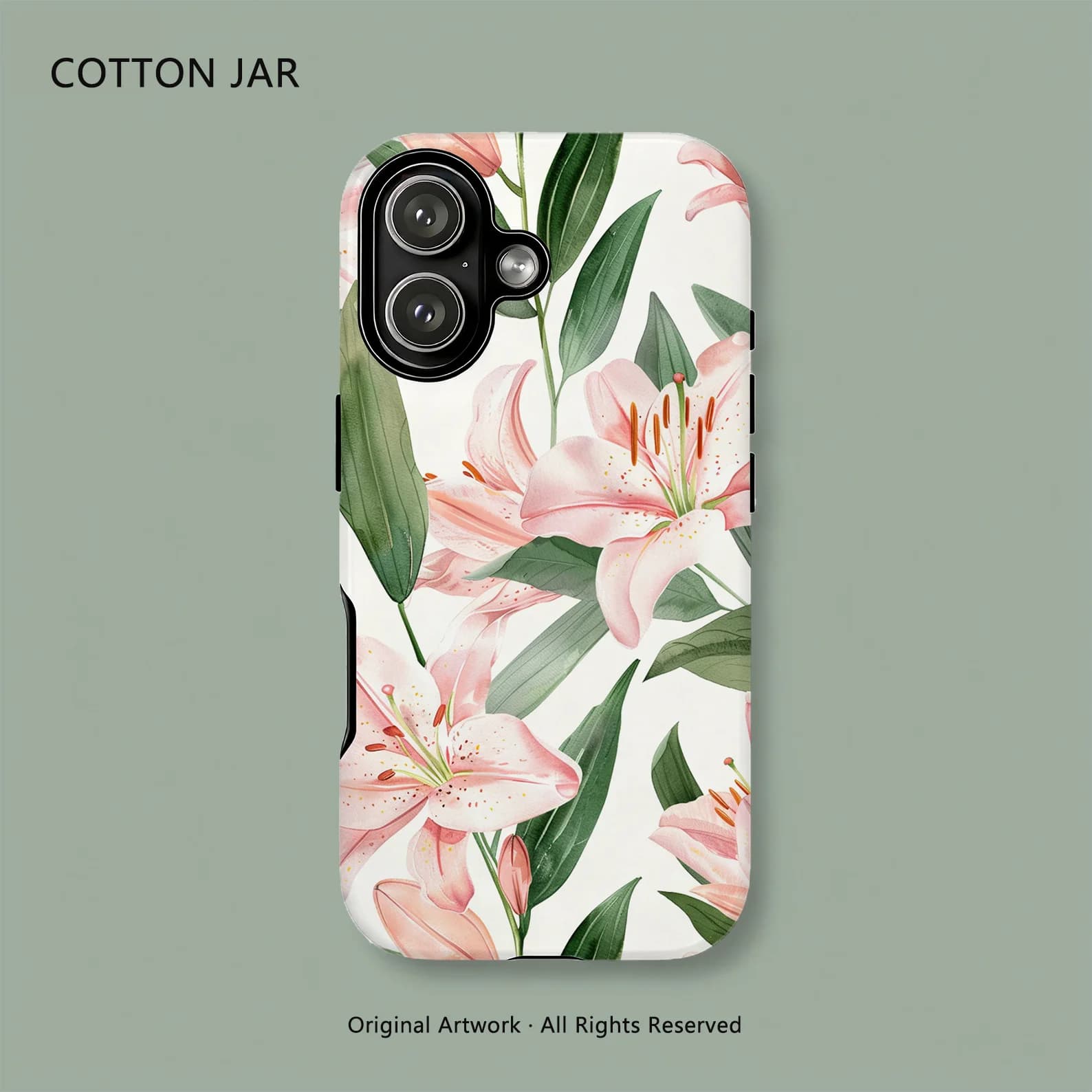 Elegant Lily Floral Magnetic Phone Case Compatible With iPhone 17 16 15 14 13 12 Pro Max Plus Double Layer Drop Protection Cover