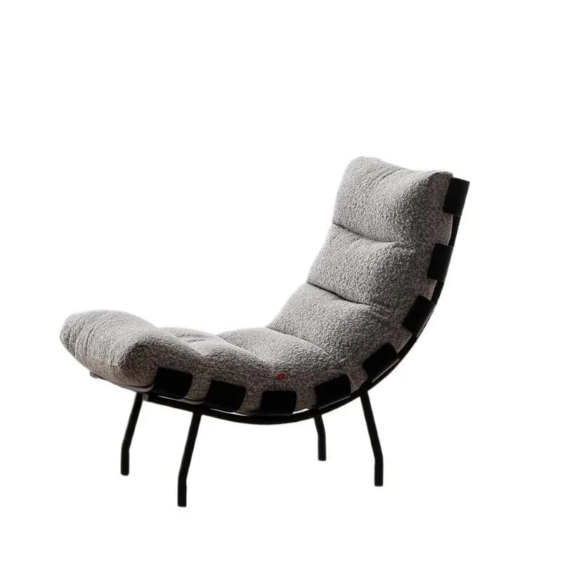 Reclining Italian fabric chair, wrought iron chair, home recliner
