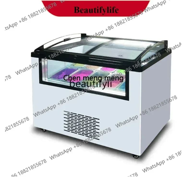 X     Ice cream cabinet Commercial thick cut fried yogurt frozen ice cream ice cream display cabinet
