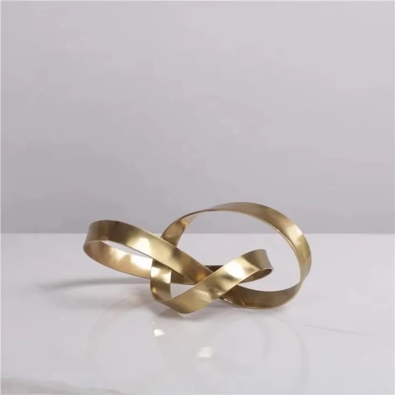 Light  Minimalist Geometric Gold Twisted Knotted Art Ornaments Home Decorations
