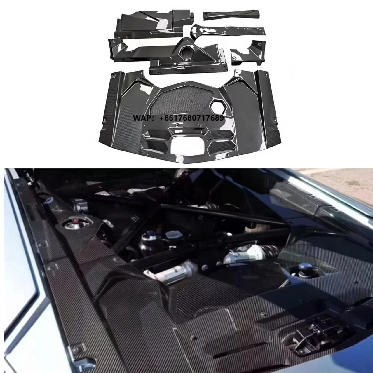 Carbon Fiber OEM Style Engine Interior Panels for  Aventador LP700 LP720 LP750