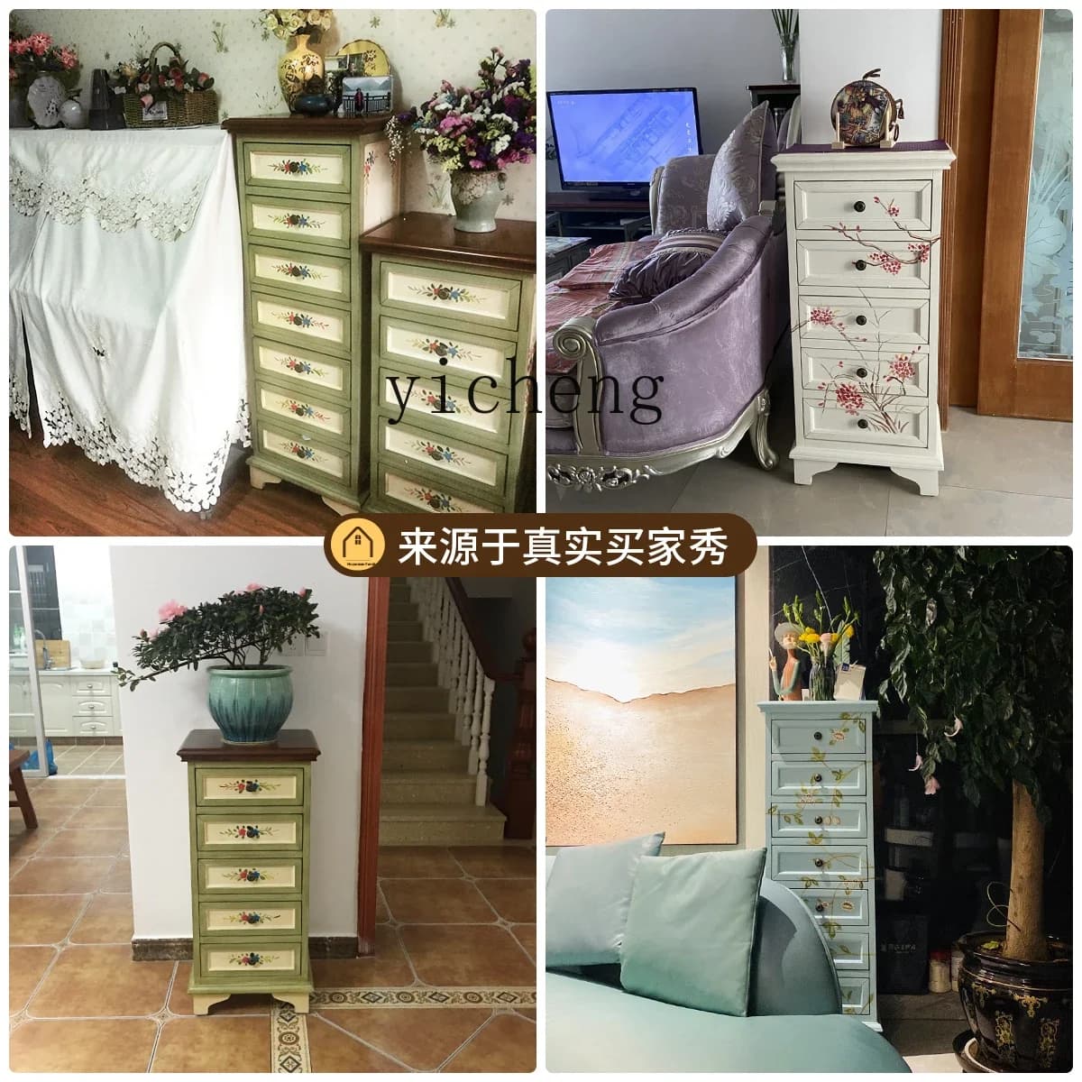 r9.2- Corner Cabinet Antique Style Furniture Bedroom Nightstand Storage Cabinet