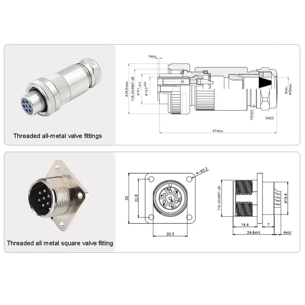 7 Pin P/roportional Valve Connector Full Metal Socket For Rexroth For Parker For Atos Hydraulic Solenoid Valve Electrical