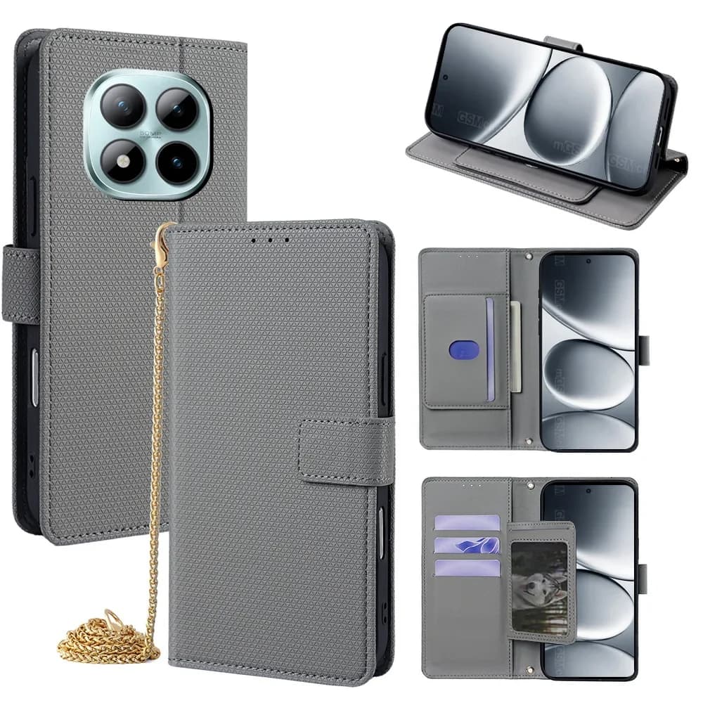 Detachable Shoulder Strap with Flip Phone Cover for Redmi Note 14 13 12 11 10 Pro K80 K70 Turbo 4 3 with Wallet Card Case Slots
