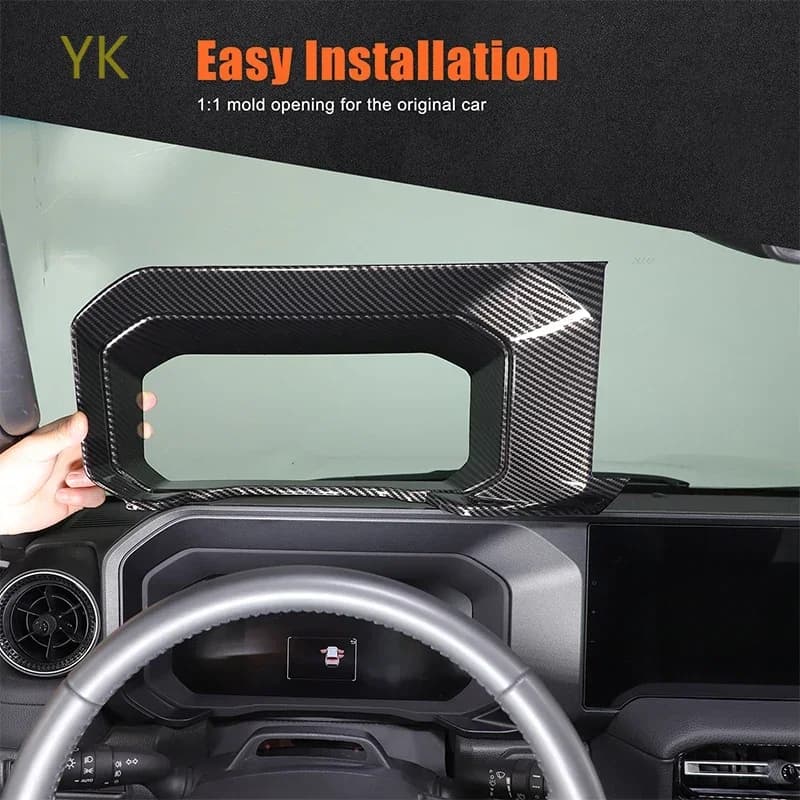 For Toyota Land Cruiser Prado 250 LC250 2024-2025 ABS Carbon Fiber Car Dashboard Frame Cover Interior Car Accessories