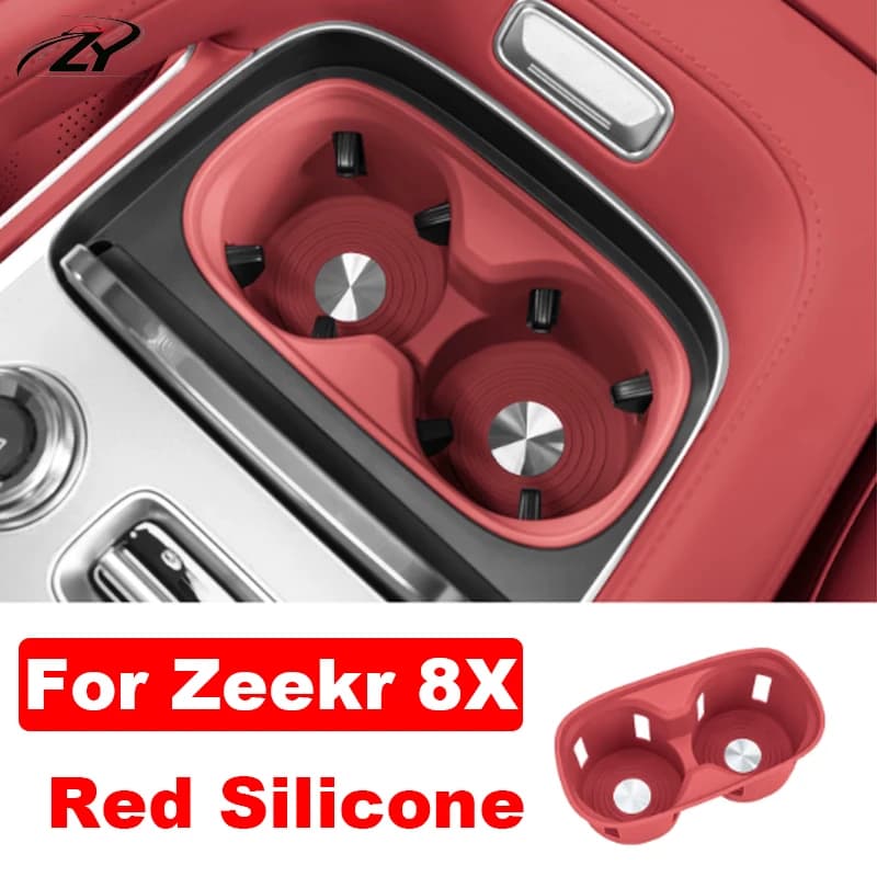 For Zeekr 8X 2026 2027 Car Silicone Central Control Water Cup Holder Waterproof and Scratch-resistant Decorative Accessories