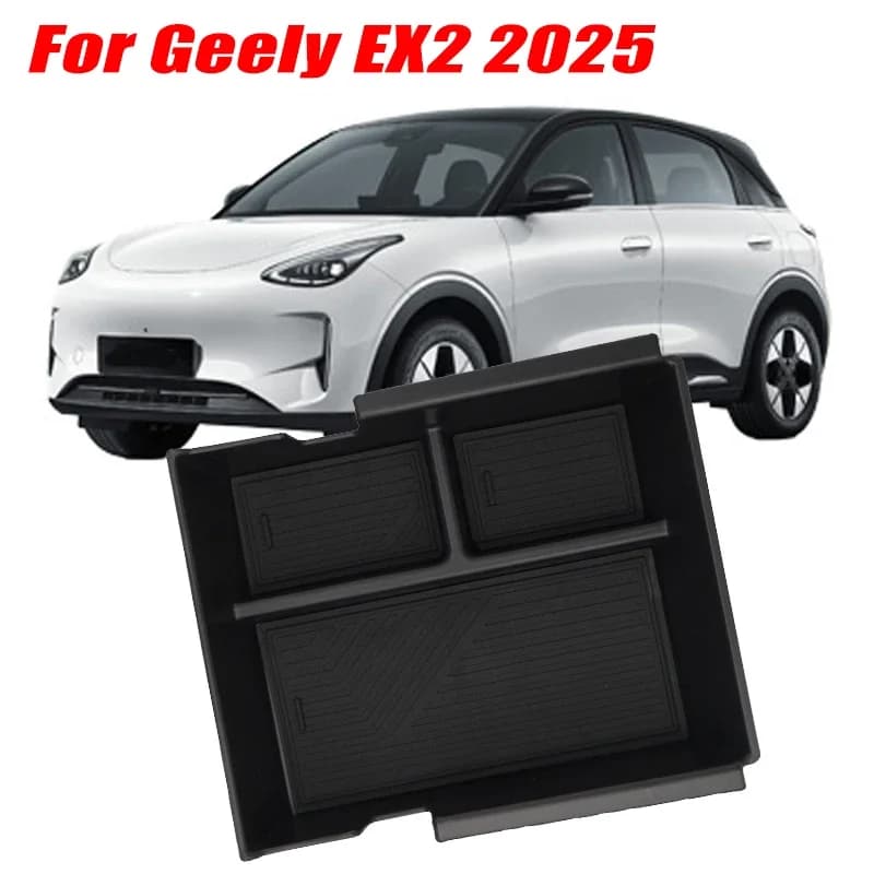 For Geely EX2 2025 Model Armrest Storage Box ABS Central Organozer Tray Stowing Tidying Car Accessories