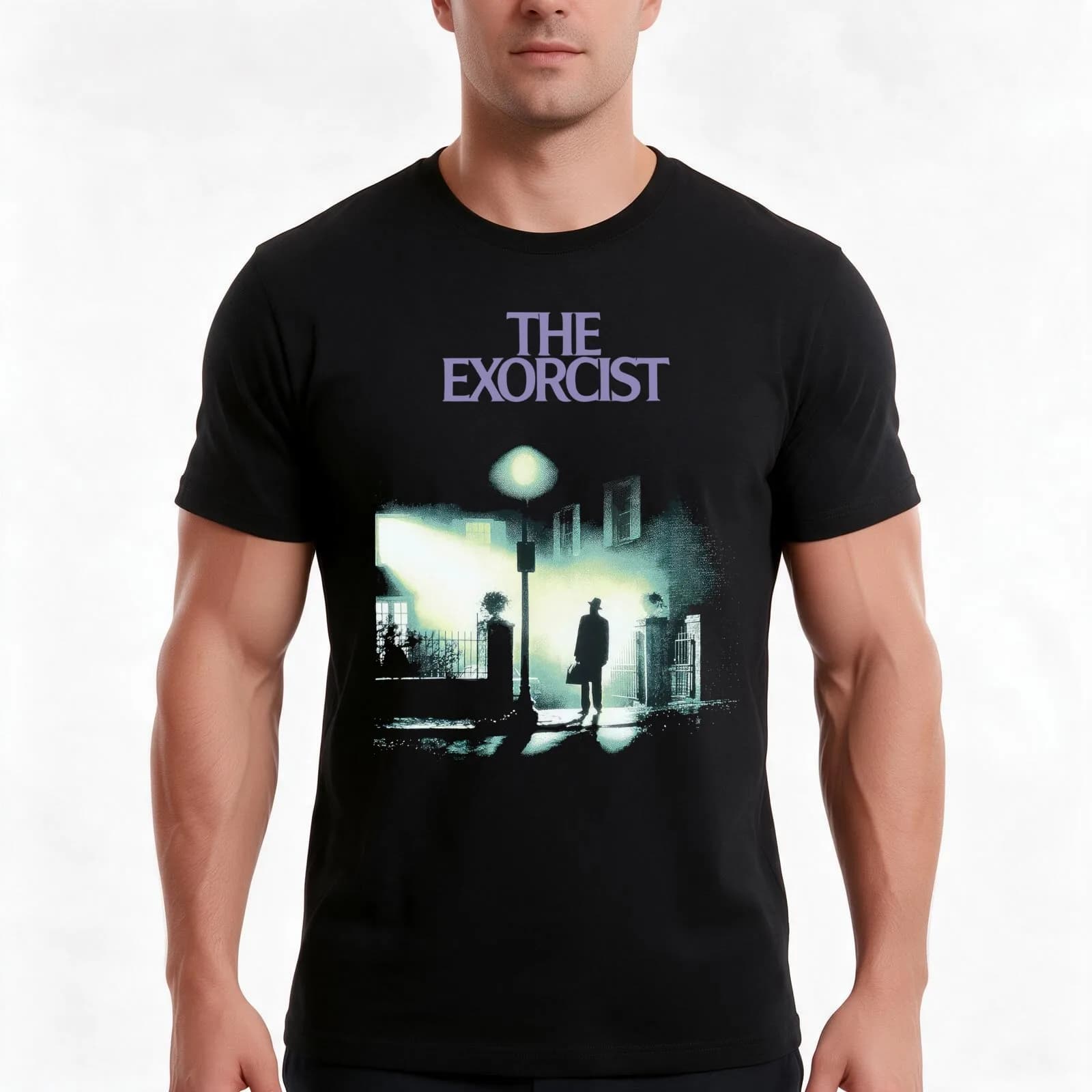 The Exorcist T-Shirt, Summer Casual Cotton Tee, Oversized Streetwear Tops, Vintage Graphic Print, Loose Fit Short Sleeve