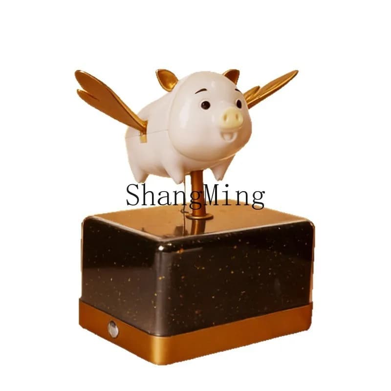 ZD Little Flying Pig Creative Music Ornament Birthday Gift Tide Play Crafts Ambient Light Flying Pig Glow