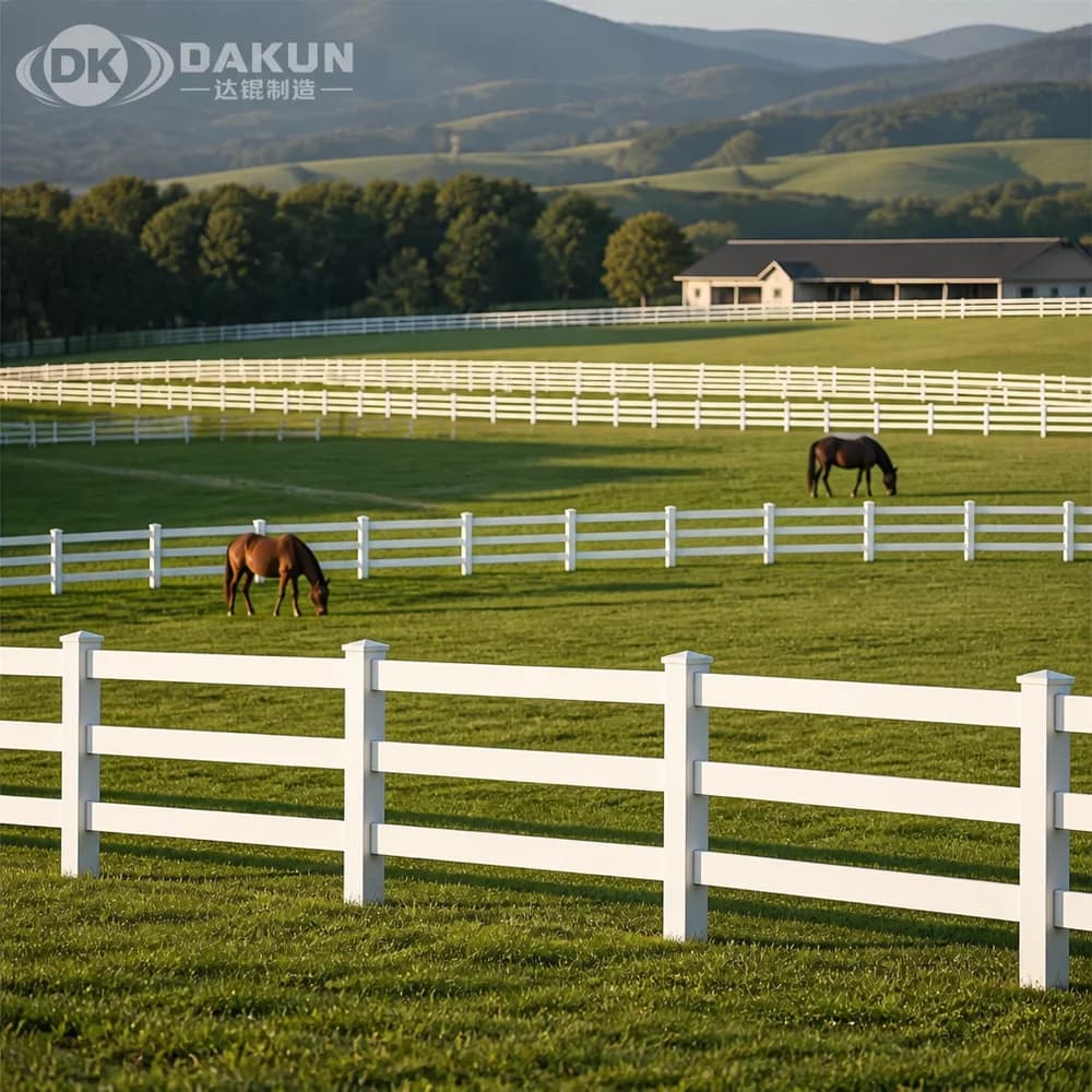 Protected PVC 3-Rail Horse Fence Panels White Vinyl Ranch Rail Fencing for Farm and Gardenglobally accessible