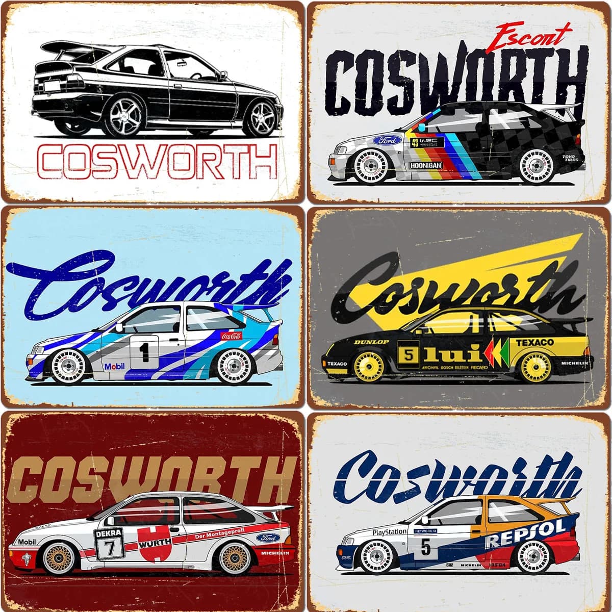 Sierra SIERRA RS500 COSWORTH LEGEND Car Vintage Metal Poster Sign Club Custom Indoor Wall Tin Sign Room Decor Home Decor