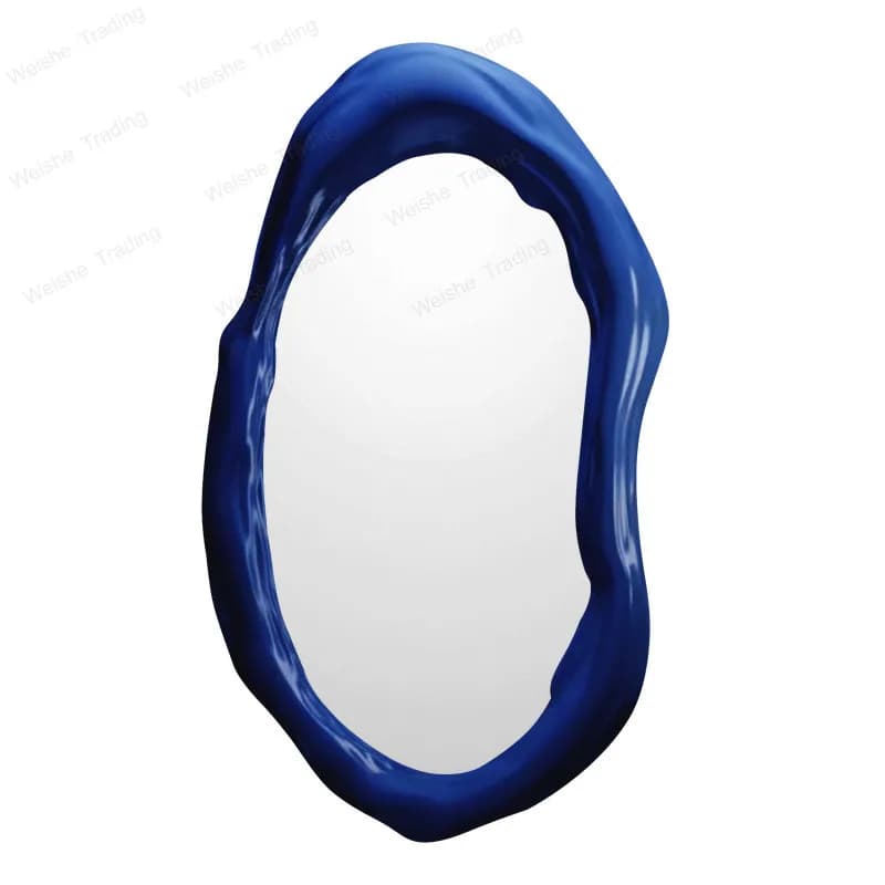 European bathroom mirror household wall hanging irregular bathroom special-shaped LED light bedroom vanity makeup mirror