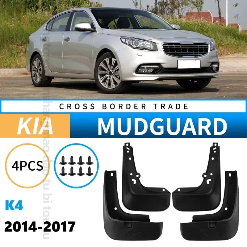 For KIA K4 2014-2017 Mudguards Fenders Black ABS Material Auto Tire For Protection Vehicle Exterior Styling Accessory