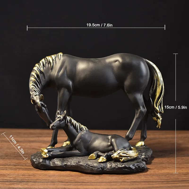 Creative Standing Horse Resin Sculpture Craft Animal Horse Model Ornament for Living Room Home Interior Decoration