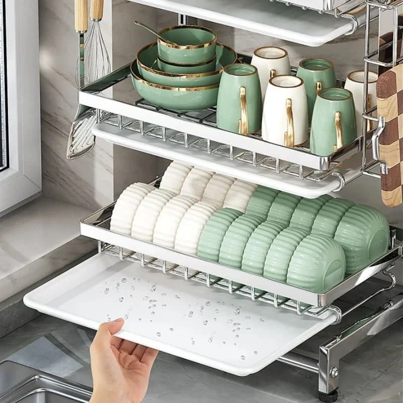 Rack Tleware Stainls Steel Drainboard Kitchen Acceori Organizer Kitchenware Shelf