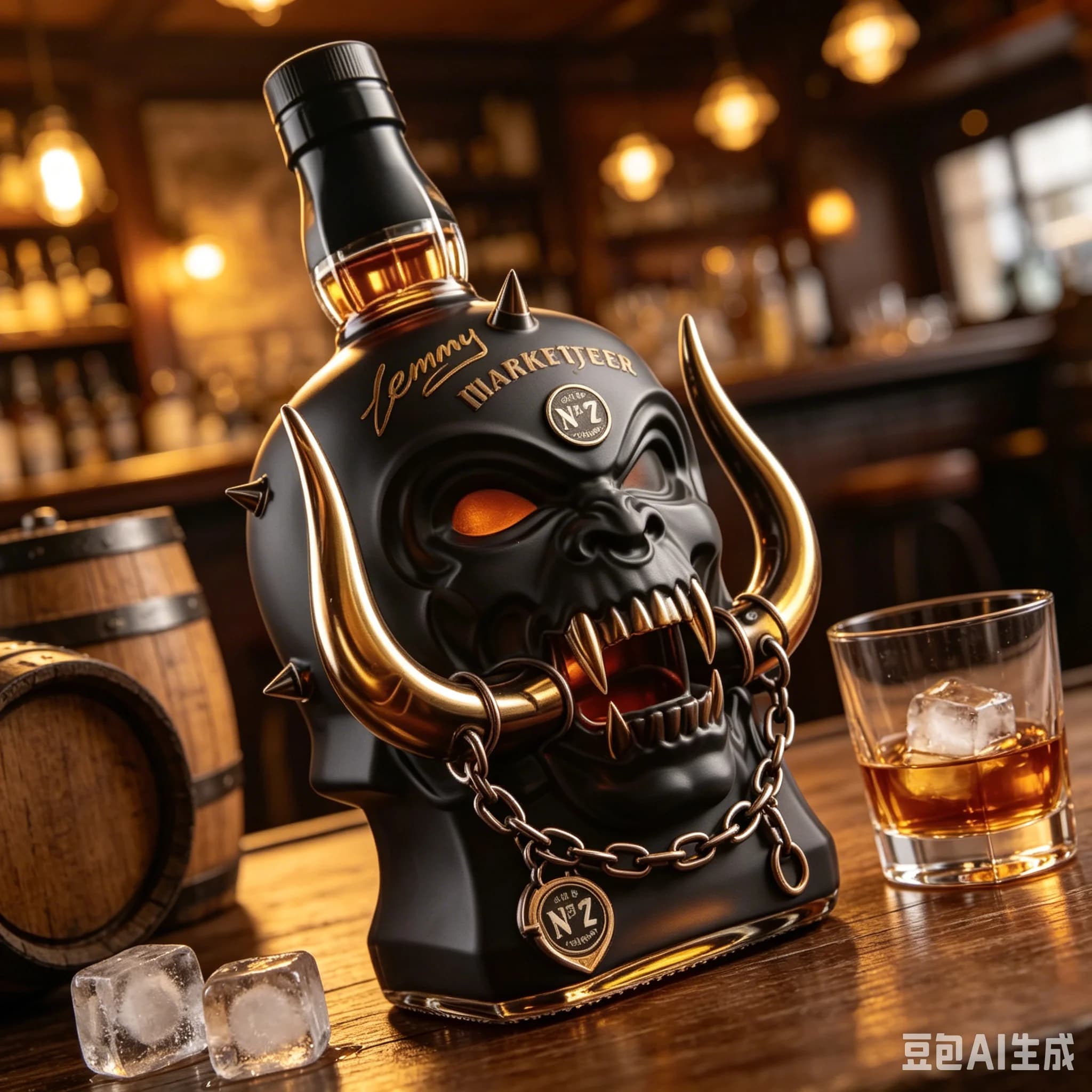 Gothic Demon Head Crystal Wine Decanter Heavy Glass Liquor Bottle Bar Decorative Creative Gift for Birthday Holiday