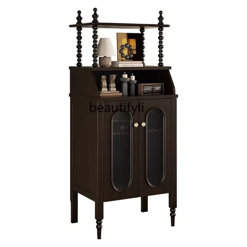 cc182French retro solid wood dining side cabinet American living room wall locker household storage cabinet R