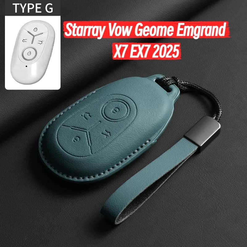 Leather Car Remote Key Case Cover For Geely Starray Vow Geome Emgrand X7 EX7 2025 Exploration Youth Version Car Keychain Shell