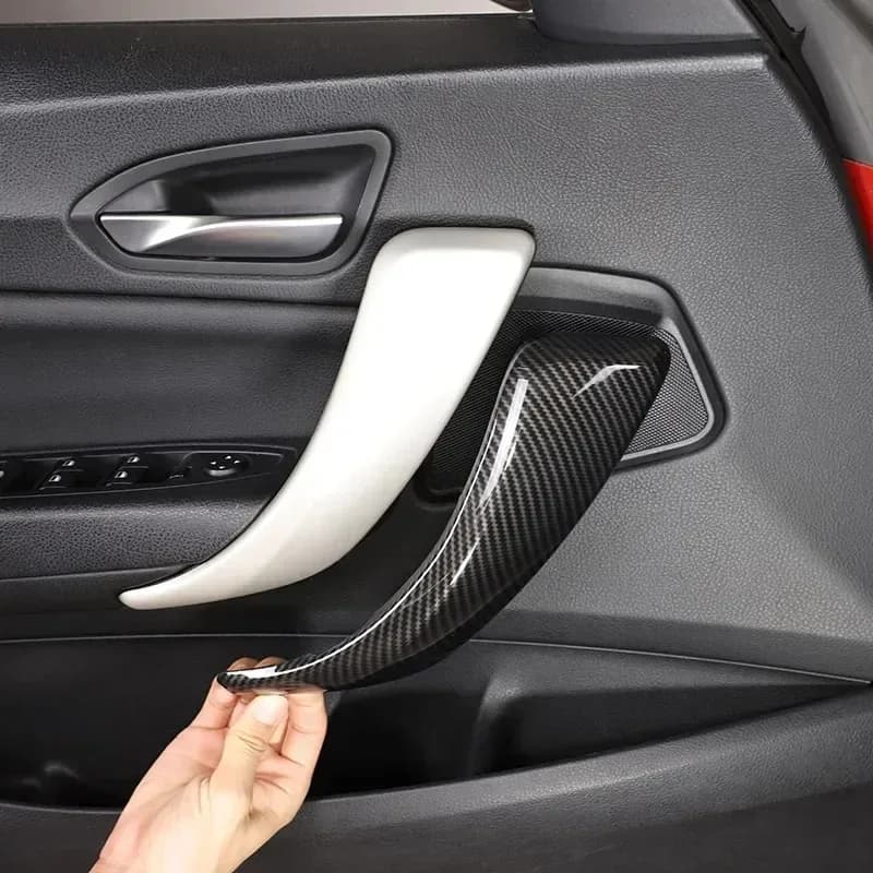 For BMW 1 2 Series F20 F21 F22 F23 2012-2018 ABS Carbon Fiber Car Inner Door Armrest Handle Cover Trim Interior Car Accessories