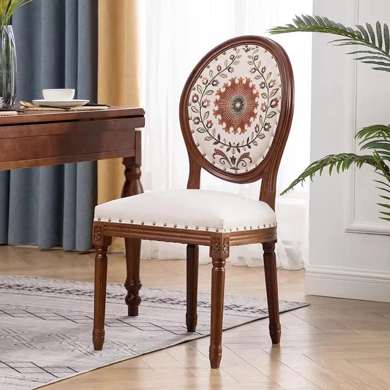 Modern waterproof solid wood dining chair with backrest family dining room furniture