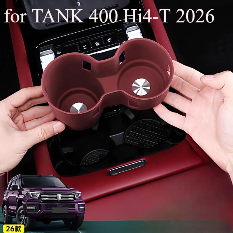 Cup Holder Mats & Storage Box Liner Set for TANK 400 Hi4-T 2026 - Premium Anti-Slip Silicone Interior Accessories