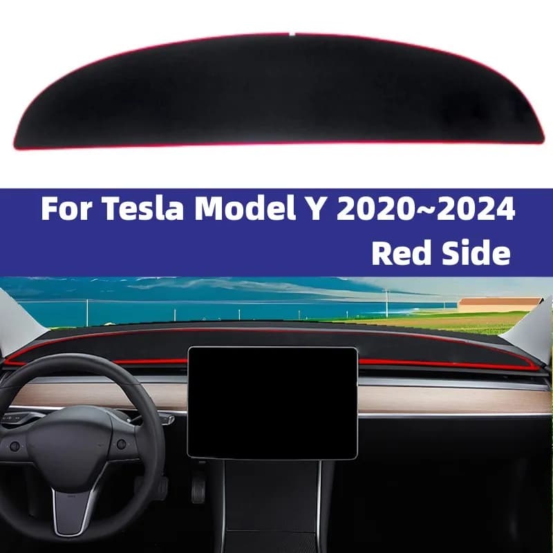 For Tesla Model Y 2019 2020 2021 2022 2023 2024 1pc Car Dashboard Non-slip Pad,Sunshade Trim Cover,Anti-UV Carpet Protective Mat