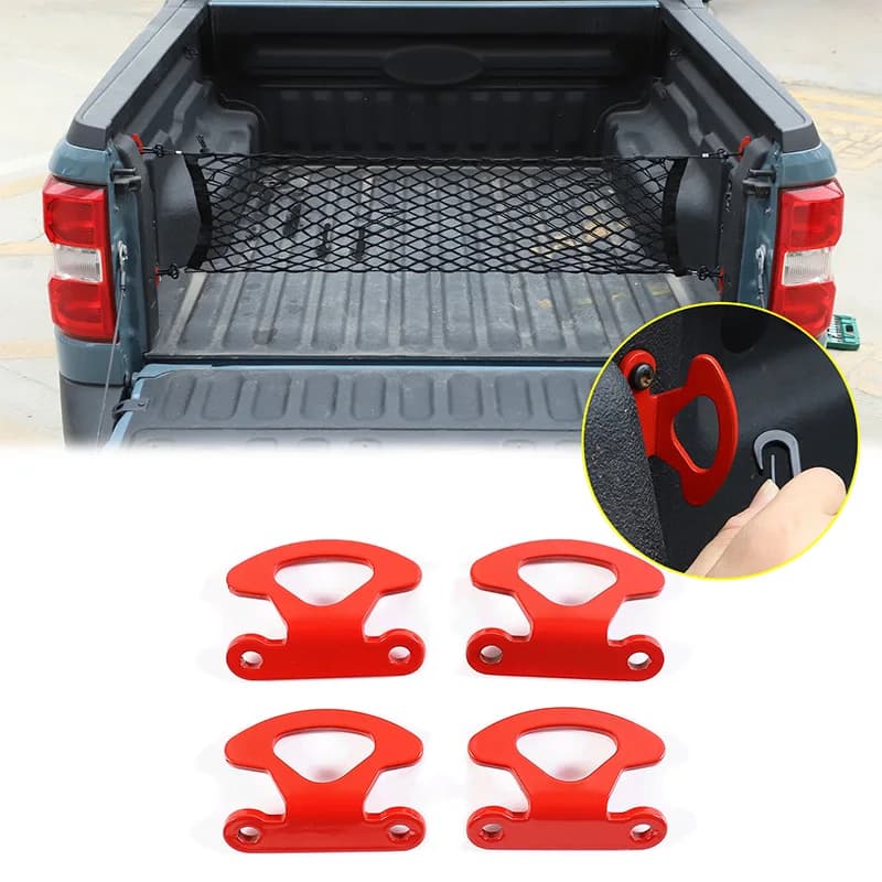 For Ford Maverick 2022-2026 Red Tie Down Anchor for Pickup Truck Bed Cargo Box Hook Rope Fixed Buckle Car Modification Accessory