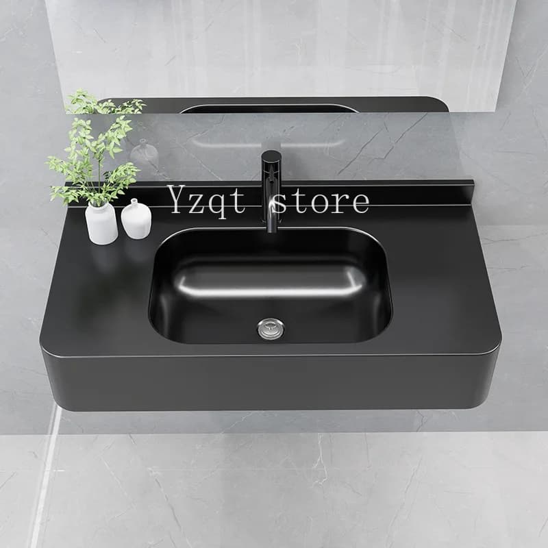 Stainless steel 304 small apartment integrated with countertop wall hanging wash basin face wash basin bathroom sink