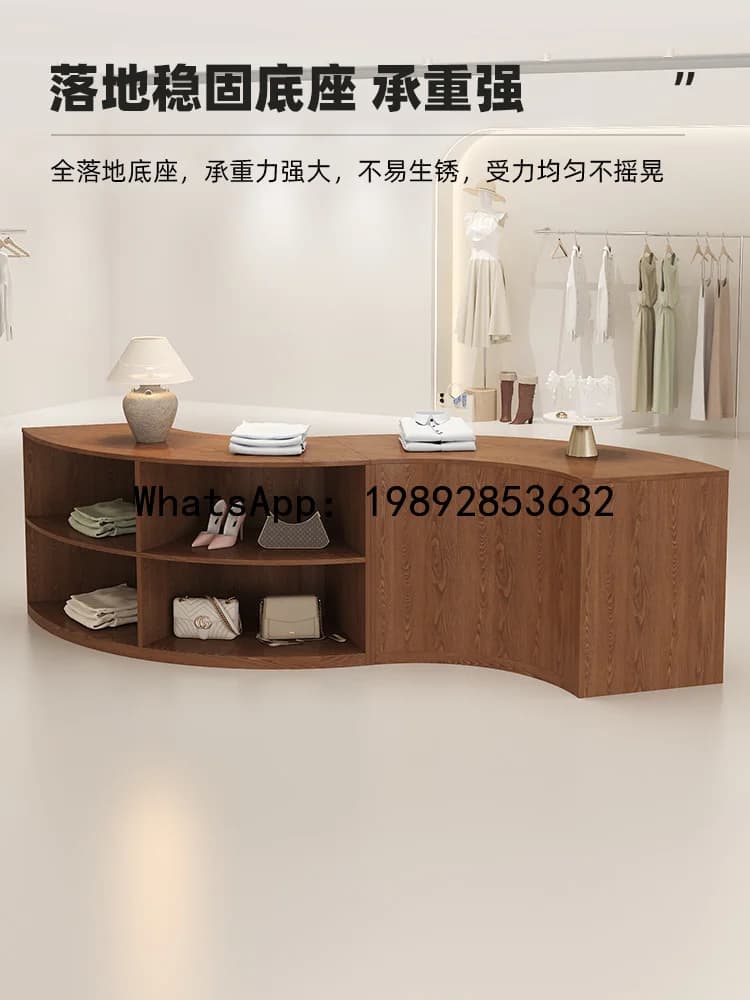 XL Clothing Store Island Display Stand Semi-Circular Curved Display Cabinet Women's Clothing Store Display Cabinet