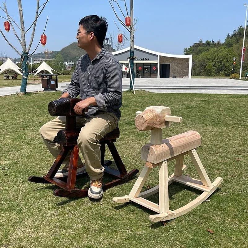 Rocking horse solid wood homestay decoration gifts kindergarten solid wood toys