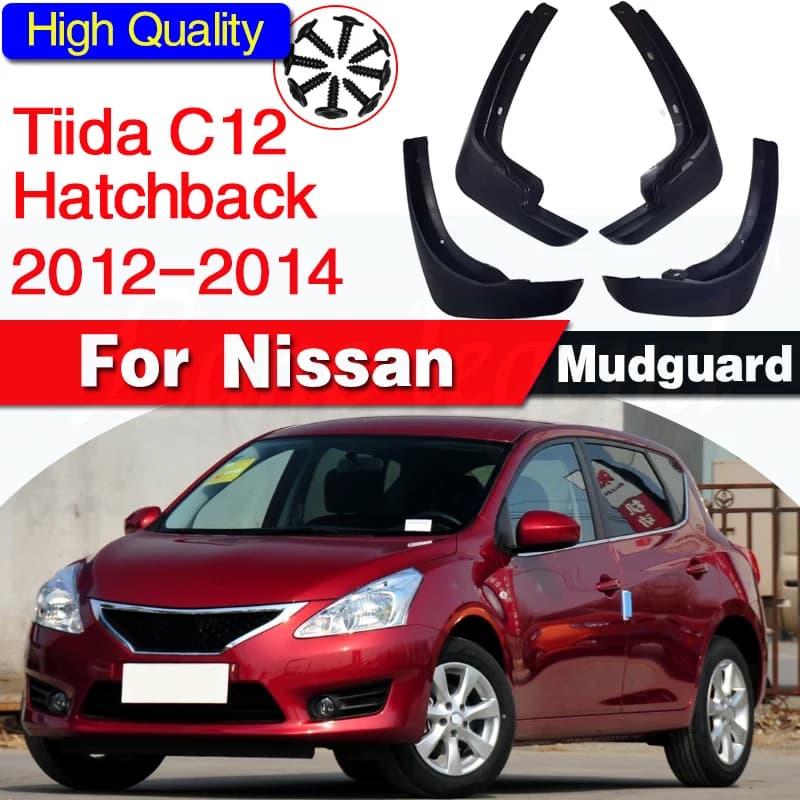 4 PCS Car Mud Flaps for Nissan Tiida C12 Hatchback 2012 2013 2014 Mudguard Splash Guards Fender Mudflaps Auto Accessories