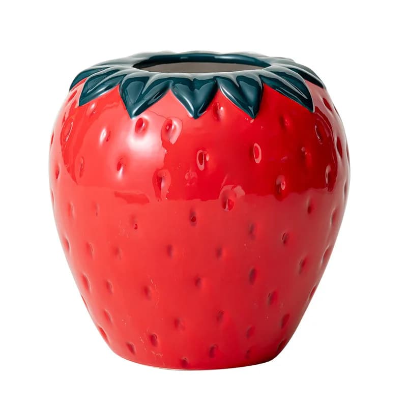 DSA Strawberry Ceramic Vase Ornament B & B Hotel Decorative Crafts Water Flower Vase Creative Flower Arrangement