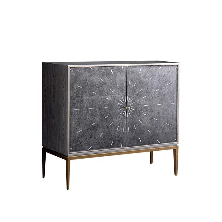 Classic Solid wood side cabinet design living room 2 doors side cabinet for apartment