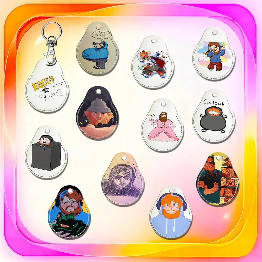 For CaseOh Fanart For Air Tag Case Card Holder Keychain ID Badge Credit Bank Access For AirTag Case Shell