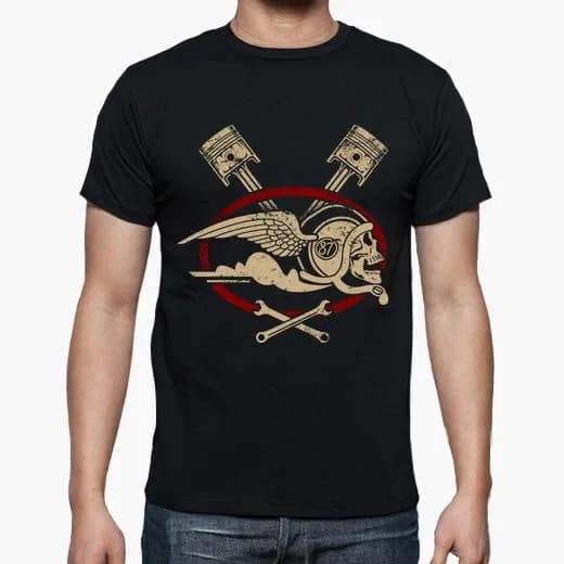 Biker Rider Wings Skull. Personalized Graphic T-Shirt. Summer Cotton O-Neck Short Sleeve Mens T Shirt New S-3XL