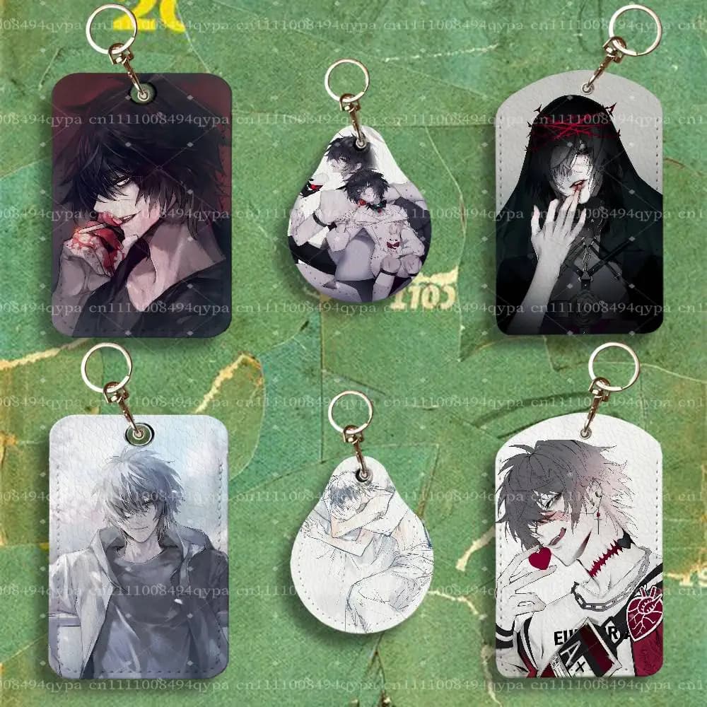 BL T-Towa Slow Damage Creative PU Leather Card Holder with Keychain ID Card Holder Protective Cover For Credit Bus Subway Card