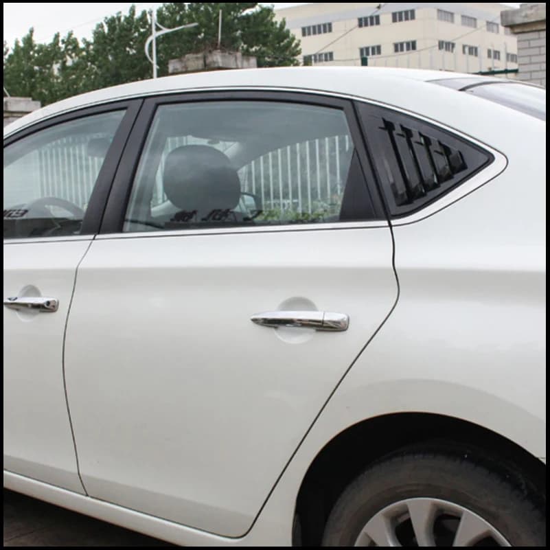 For Nissan Sentra Sedan 2013-2019 Rear Window Blind Shades Louver Vent Molding Cover Sticker Trim Car Styling Auto Accessories