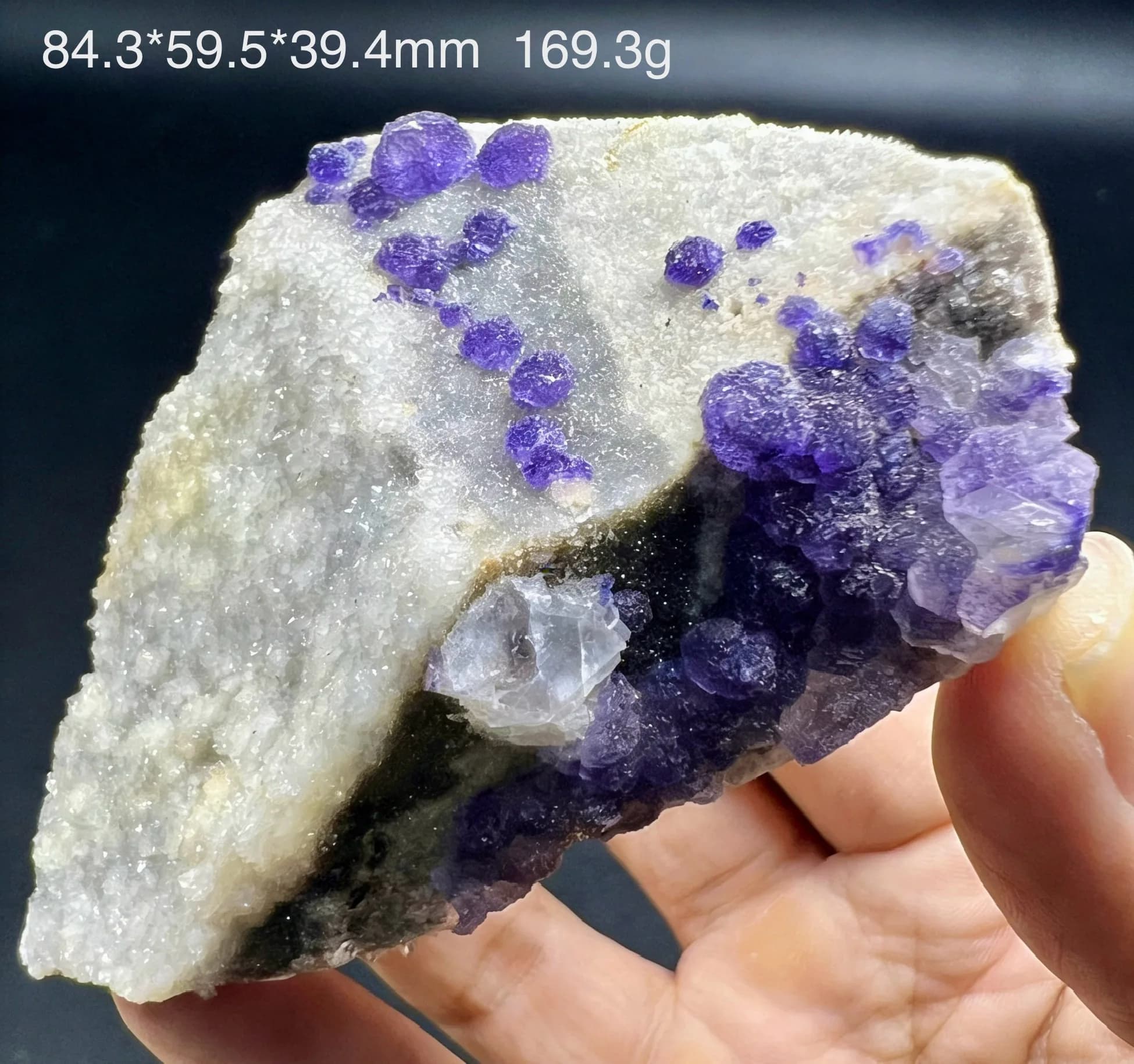 Selected natural and rare fluorite and gypsum coexisting mineral raw stone crystal specimen from Guizhou, China, for ornamental