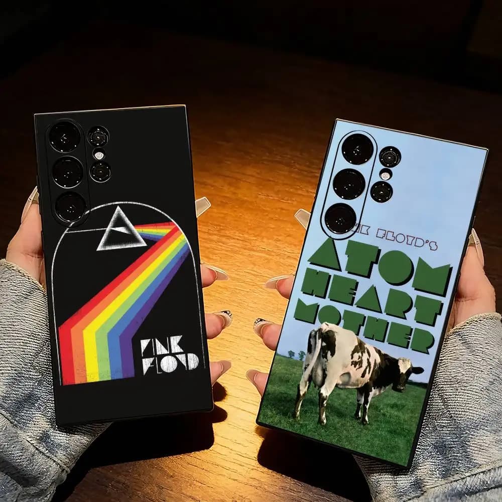 PF Dark Side P-Psychedelic R-Rock Phone Case For Samsung S25,S24,S21,S22,S23,S20,Ultra,S26,Plus,Fe,Note,5G Black Cover