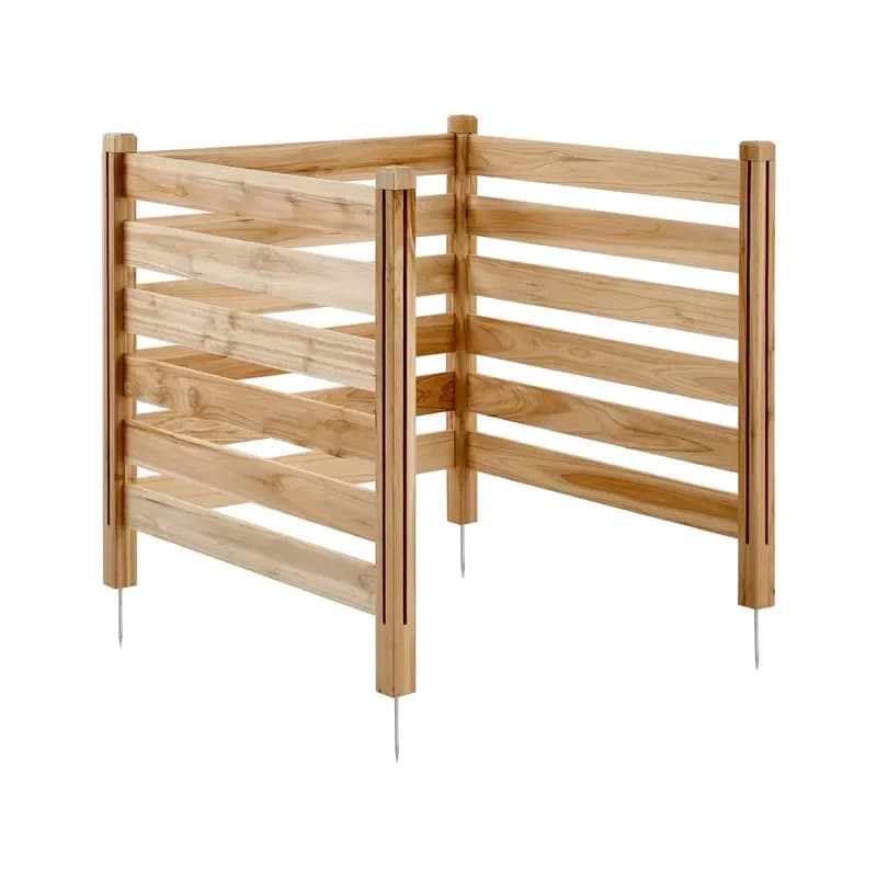 36" X 36" Wood Privacy Fence Slatted Air Conditioner Fence 3 Panels Trellis & Gate Model D0100X3GW9P