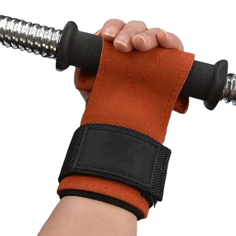 Hot Selling Unisex Cowhide Black Hand Gripper Strength Training Lifting Grips Palm Guard Fitness Safety Weight Lifting Hand