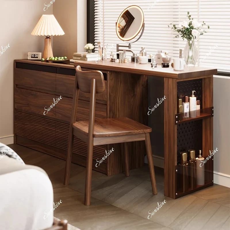 North American black walnut solid wood cosmetic table storage bedside cabinet