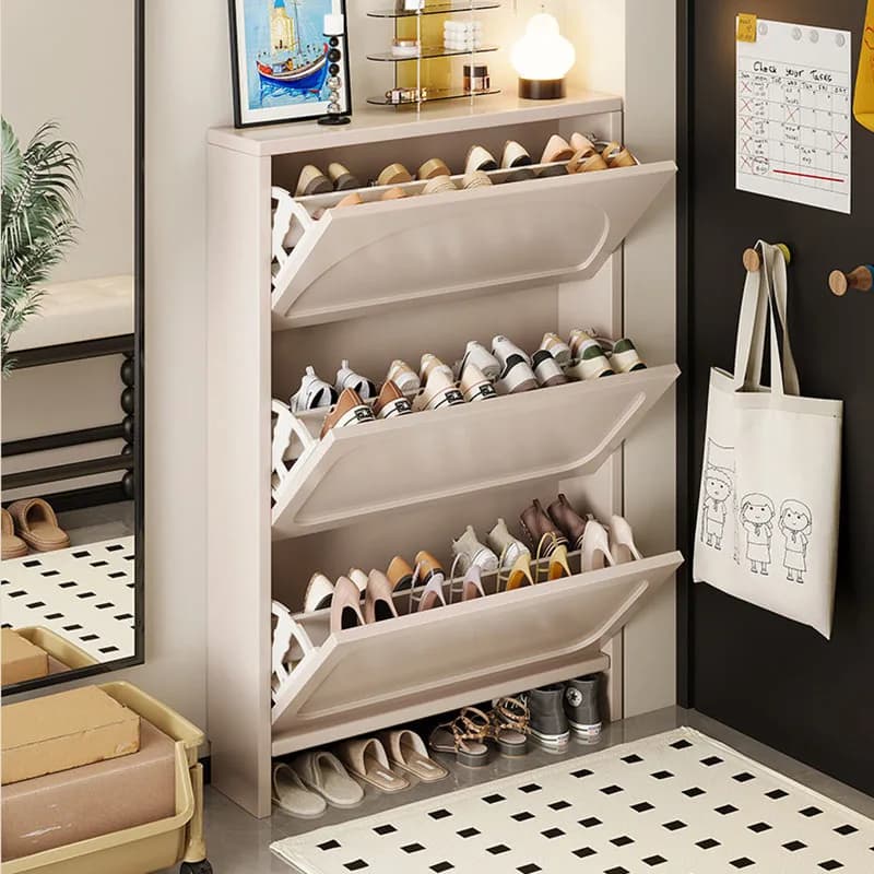 Wooden Organizer Shoe Shelf Storage Mobile Living Room Display Luxury Designer Shoe Cabinet Slippers Zapatero Hotel Furniture