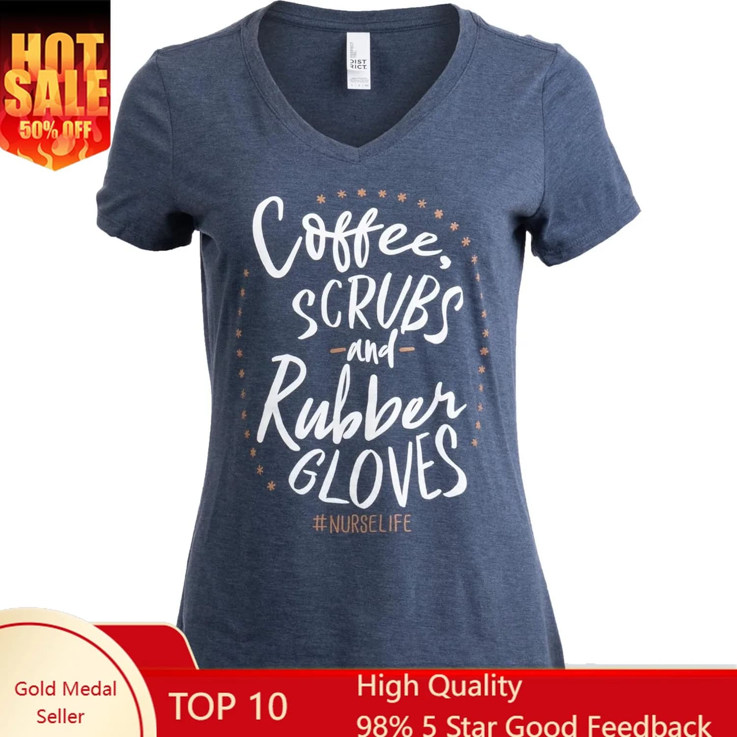 Medical Humor Graphic Tees - Funny Cute Doctor Nurse Practitioner RN PA NP V-Neck T-Shirt for Women