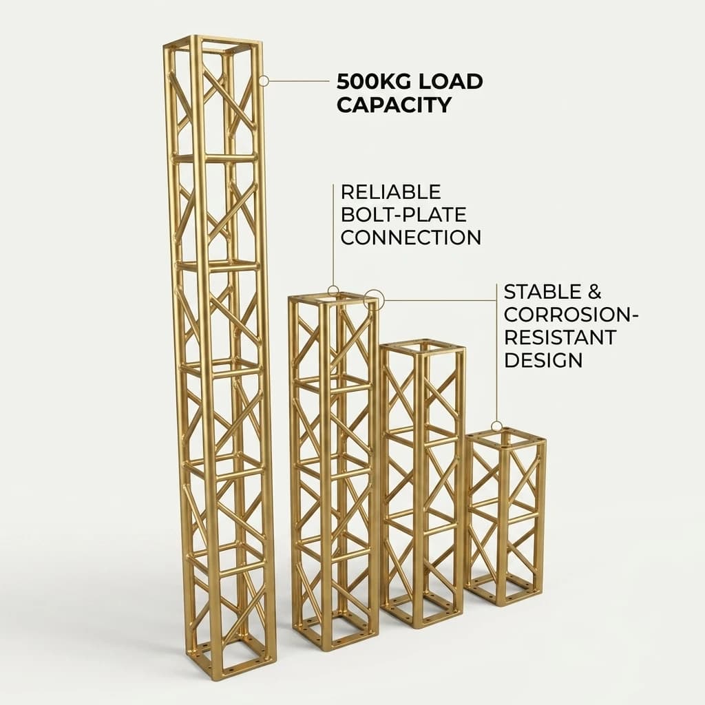 【High Quality】Aluminum Alloy Truss Easy Disassemble Reusable Portable Stage Construction 500kg Load Capacity
